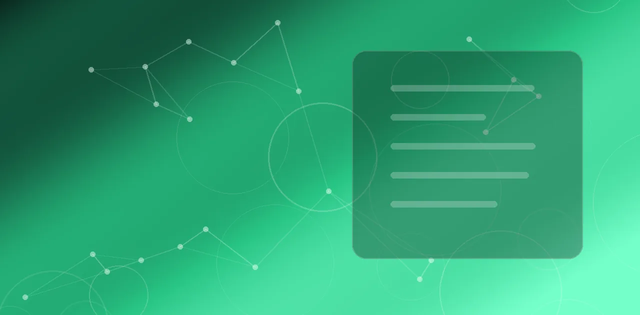Composição abstrata de blocos de layout de página web se montando sozinhos sobre uma grade, em verde-escuro e menta, com um fio luminoso ligando os blocos a um repositório